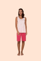 PIJAMA FEMININO DE REGATA E BERMUDA ROSA PINK - BOCEJINHO